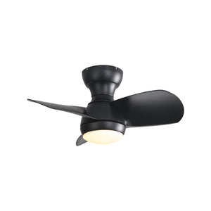 23" Bedroom Ceiling Fan With 3 Color Dimmable 3 ABS Blades Remote Control Dc Motor Black With 18W Led Light by Couch.com