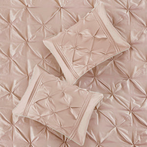 7 Piece Tufted Comforter Set Blush Full