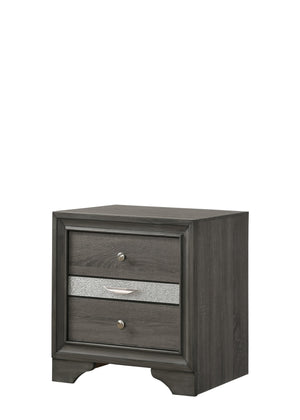 Traditional Queen 5 Piece Storage Bedroom Set in Gray Wood