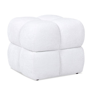 Couch.com Pixel Oversized Square Tufted Pouf Ottoman Almond White, Durable Design, Fabric Construction, White Finish by Couch.com