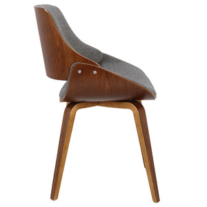Fabrizzi - Mid-Century Modern Dining / Chair (Set of 2) - Walnut / Gray by Couch.com