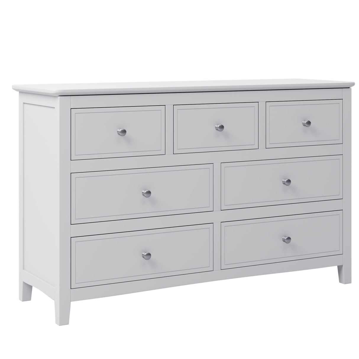 7 Drawers Solid Wood Dresser - White by Couch.com