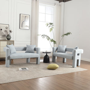 Modern Chenille Loveseat Sofa, Comfy Upholstered 2 Seater by Couch.com