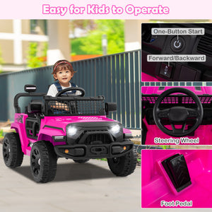 12V Kids Ride on Truck Car Battery Powered Electric Vehicle-Pink