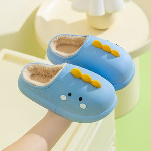 Children's Winter Fleece Lined Thermal Soft Bottom Waterproof Non Slip Outdoor Cotton Slippers