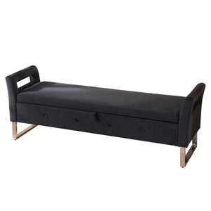 Wide Storage Soft Ottoman Bench With Armrests by Couch.com