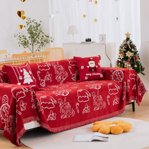 Merry Christmas Soft Sofa Cover, Chenille Sofa Cover Throw , Couch Cover Blanket Throws for Couches