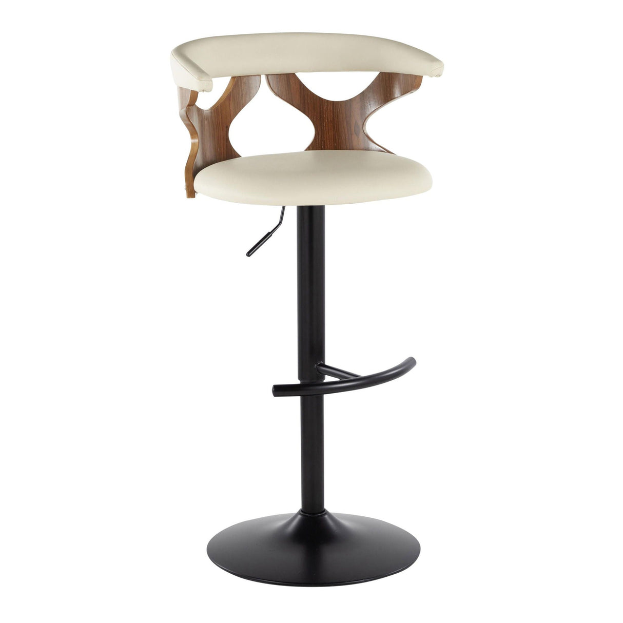 Gardenia - Contemporary Adjustable Barstool, Swivel With Rounded T Footrest (Set of 2) by Couch.com