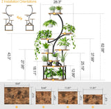 8 Tiered 62" Plant Stand Indoor with Grow Lights, S-Shaped Plant Rack for Home,Patio
