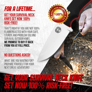 "THE REDLINE" FULL TANG SURVIVAL NECK KNIFE WITH G10 HANDLE
