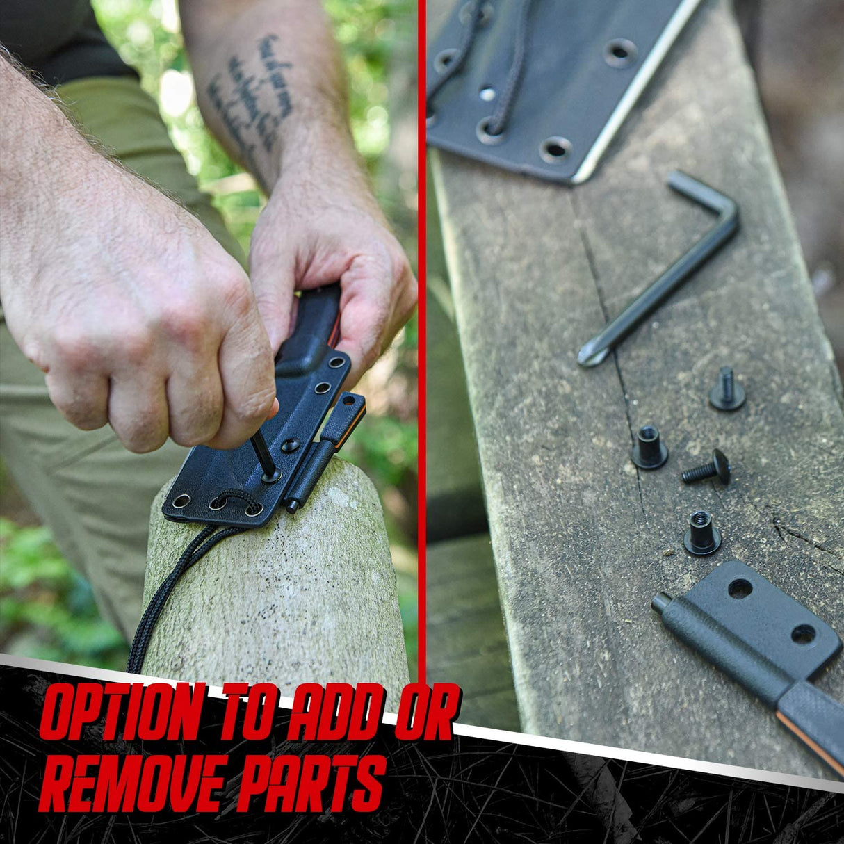 "THE REDLINE" FULL TANG SURVIVAL NECK KNIFE WITH G10 HANDLE