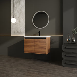 Bathroom Vanity Set With Resin Countertop Sink And 2 Doors, Engineered Wood by Couch.com