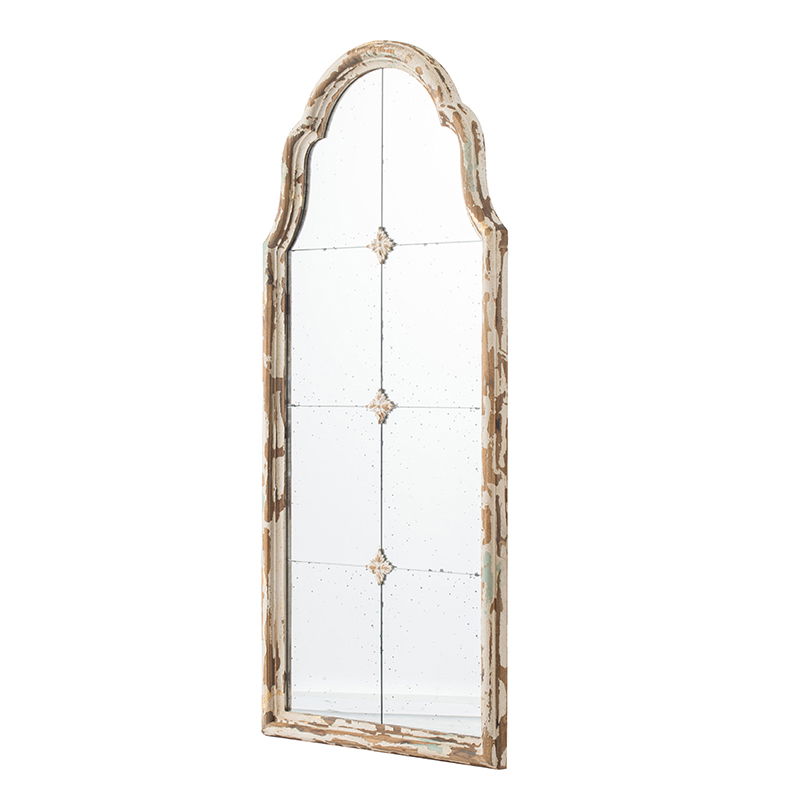 Large & Framed Wall Mirror, Arched Mirror With Decorative Window Look For Living Room - Cream by Couch.com