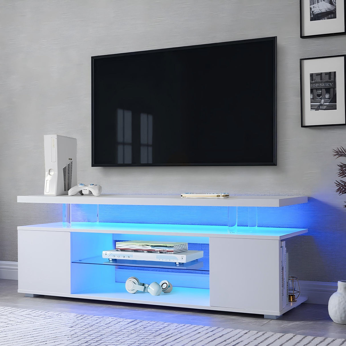 TV Stant With LED And Large Side Cabinet by Couch.com