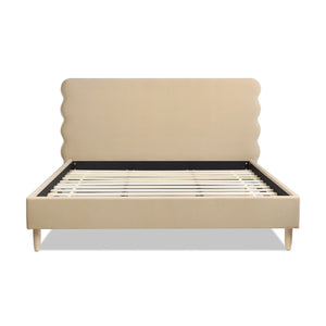 Stockholm - Modern Wavy Headboard Platform Bed by Couch.com