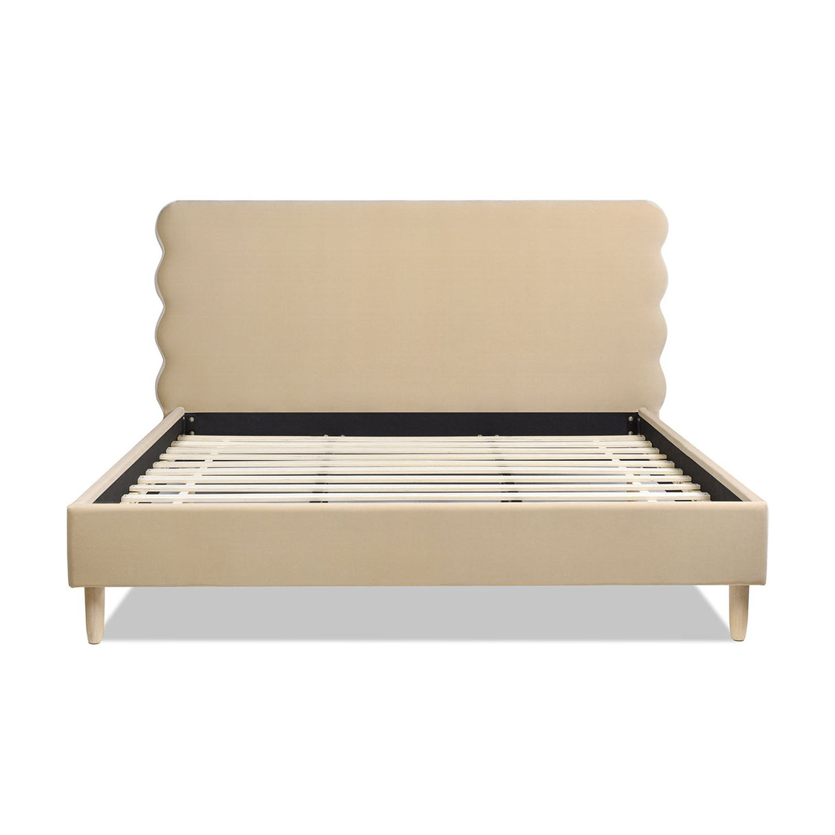 Stockholm - Modern Wavy Headboard Platform Bed by Couch.com