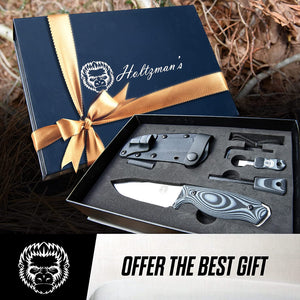 "The Silverback" Full Tang D2 Survival Camping Knife Gift Set