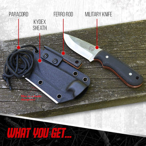 "THE REDLINE" FULL TANG SURVIVAL NECK KNIFE WITH G10 HANDLE