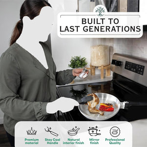 11-Inch Chef Skillet – Quick & Even Heat Distribution – Lightweight Cast Aluminum Frying Pan