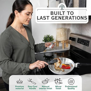 10-Inch Chef Skillet – Quick & Even Heat Distribution – Lightweight Cast Aluminum Frying Pan