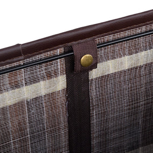 Rectangle Bamboo Hamper Laundry Basket Washing Cloth Bin Storage Bag Lid 3 color-Black