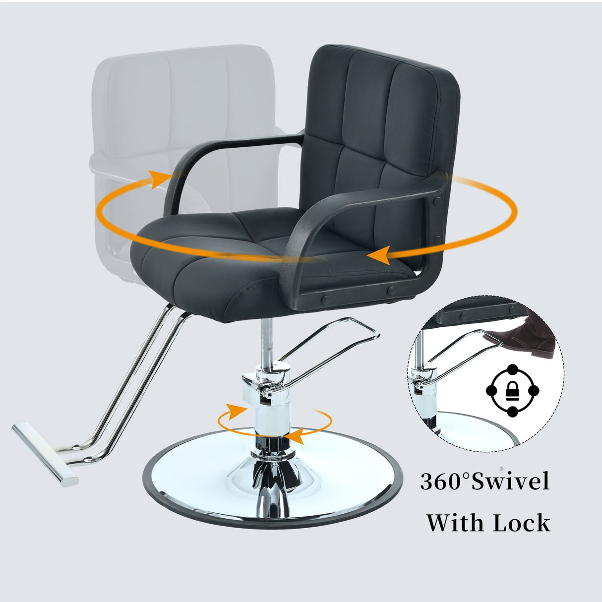 Barber Chair, Salon Chair For Hair Stylist, Stylist Chair With Heavy Duty Hydraulic Pump Adjustable Hydraulic Chair For Hair Stylist Women Man, Max Load Weight 330 Lbs - Black by Couch.com