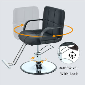 Barber Chair, Salon Chair For Hair Stylist, Stylist Chair With Heavy Duty Hydraulic Pump Adjustable Hydraulic Chair For Hair Stylist Women Man, Max Load Weight 330 Lbs - Black by Couch.com