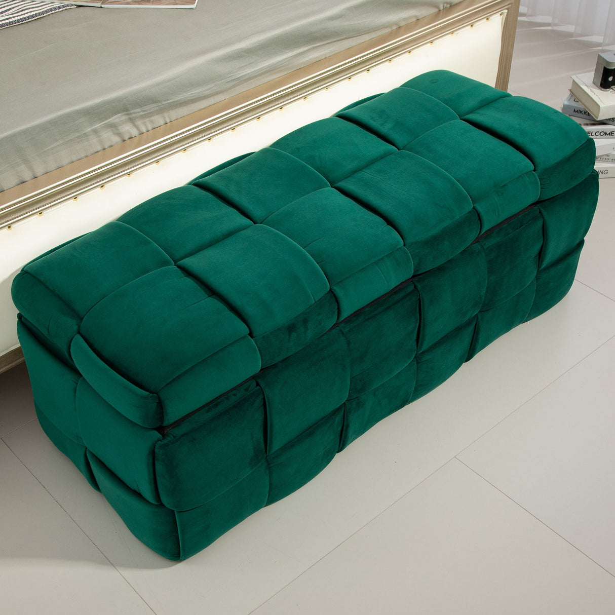 Upholstered Storage Ottoman With Safety Hinge by Couch.com