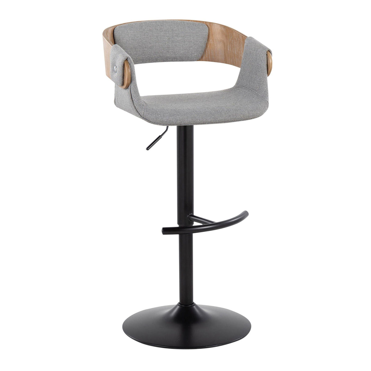 Elisa - Mid Century Modern Adjustable Barstool With Swivel & Rounded T Footrest (Set of 2) by Couch.com