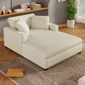 Oversized Chaise, Lounge Chair Classic Design, Soft Fabric, Durable Frame With Solid Wood Legs by Couch.com