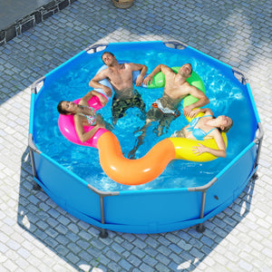 690/978/1158/1617 Gal Outdoor Family Swimming Pool with Metal Frame-10 x 10 ft