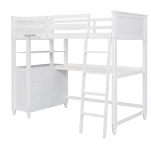 Loft Bed With Drawers With Desk And Shelves by Couch.com