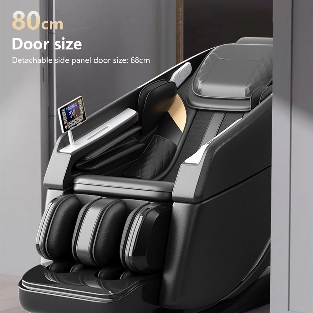 4D Massage Chair, Full Body Recliner Zero Gravity With Sl Track, Wireless Charging, Automatic Body Scan, Human Touch, Heating Bluetooth, Foot Rollers, Airbags & Extendable Footrest Black by Couch.com