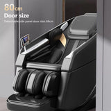 4D Massage Chair, Full Body Recliner Zero Gravity With Sl Track, Wireless Charging, Automatic Body Scan, Human Touch, Heating Bluetooth, Foot Rollers, Airbags & Extendable Footrest Black by Couch.com