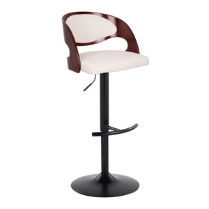 Pino - Mid Century Modern Adjustable Barstool With Swivel With Rounded T Footrest (Set of 2) by Couch.com