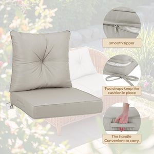 Outdoor Deep Seat Cushions for Patio Furniture Waterproof Set