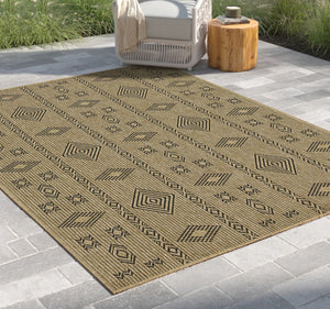 Earth - 2'7" X 7'3" Indoor, Outdoor Area Rug - Jute / Black by Couch.com