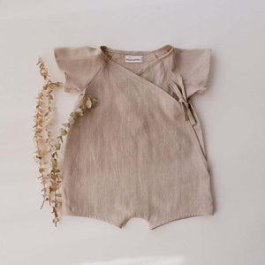 Cotton And Linen Romper Boys Short One-piece Short-sleeved Japanese Kimono