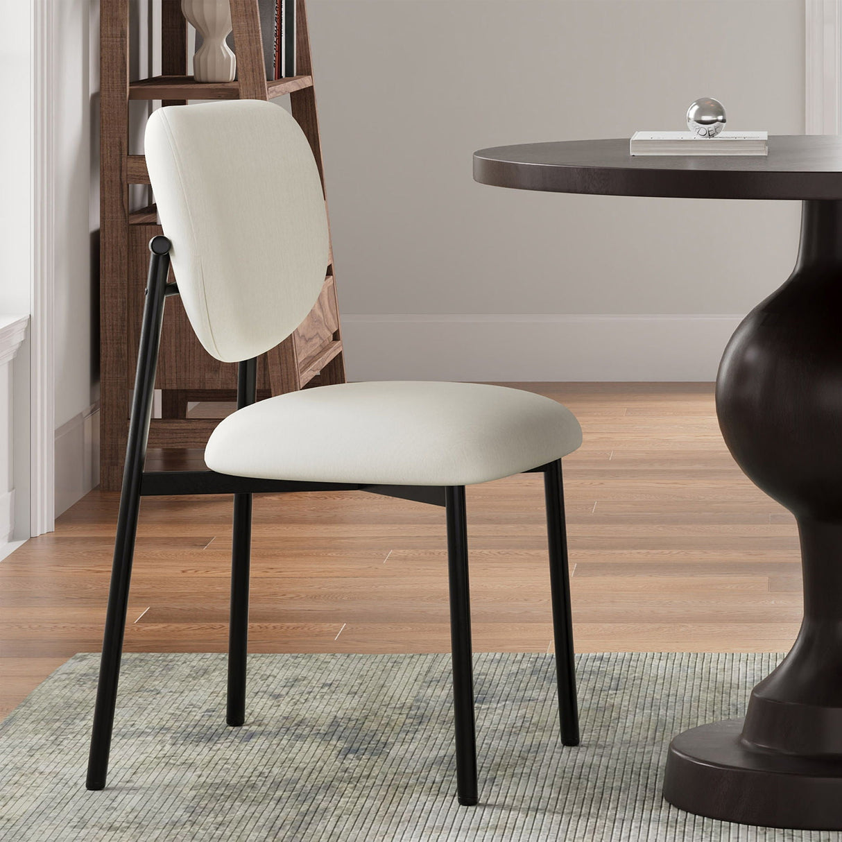 Modern Upholstered Dining Chairs With Metal Legs (Set of 2) - Beige
