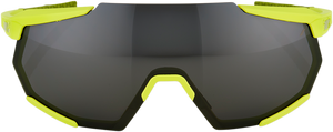 100% Racetrap Sunglasses - Yellow - Black Mirror Lens 61037-004-61