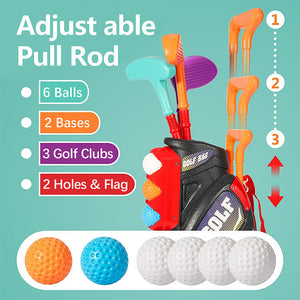 Children's Trolley Box Golf Toy Club Suit Educational Indoor Outdoor Sports Game
