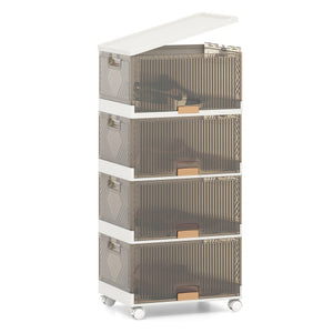 3/4/5/6-Cube Stackable Storage Bins with Detachable Wheels-4 Cube