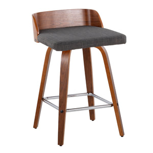Maya - Mid Century Modern Fixed Height Counter Stool & Swivel With Square Footrest (Set of 2) by Couch.com
