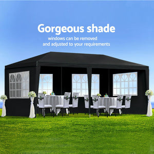 10'X20' Folding Canopy With 6 Removable Sidewalls Outdoor Event Shelter UPF 50+ Gazebo Portable Tents For Parties Beach Camping Wedding Ez Pop Up Canopy by Couch.com