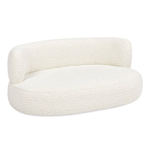 Couch.com Shep Curved Dog Sofa Bed Medium Ivory White, Durable Design, Modern Style, Easy to Clean, Fabric Construction, White Finish by Couch.com