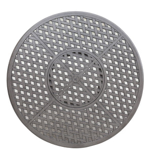 42" Cast Aluminum Round Bar Table - Gray by Couch.com