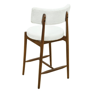Mid Century Modern Counter Stools, Fabric Upholstered Chairs