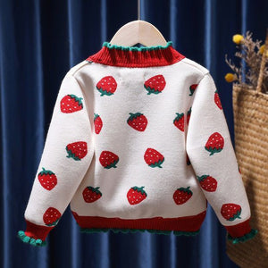 Girls' Fleece-lined Western Style Knitted Sweater Coat