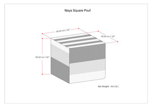 Naya Cube Pouf Patterned Grey Melange