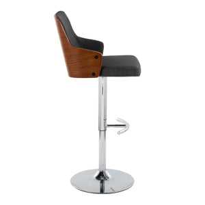 Stella - Contemporary Adjustable Barstool Stool With Swivel With Rounded T Footrest (Set of 2) by Couch.com